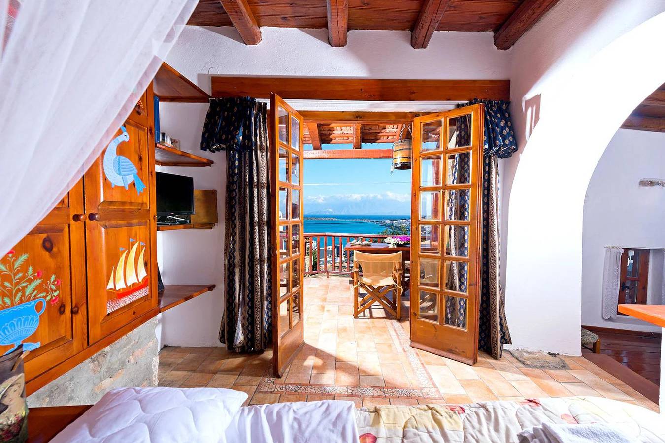 Sea view house Leonidas Sleeps 3 with balcony bbq in Lasithi