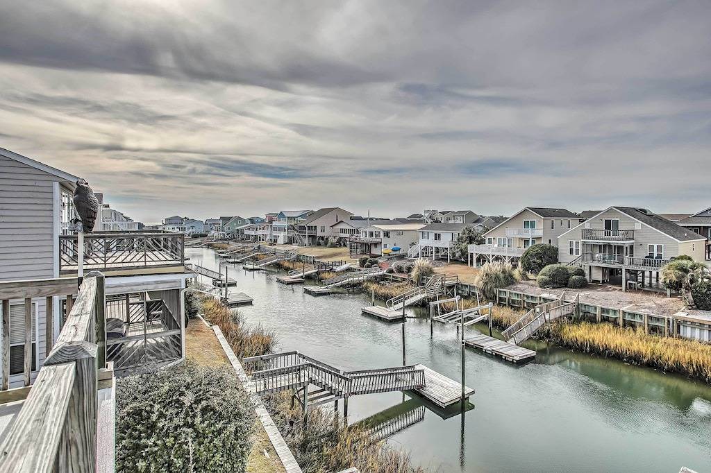 Steps to Sunset Beach: Canal-Front Home w/ Dock! in Sunset Beach (NC), Brunswick County