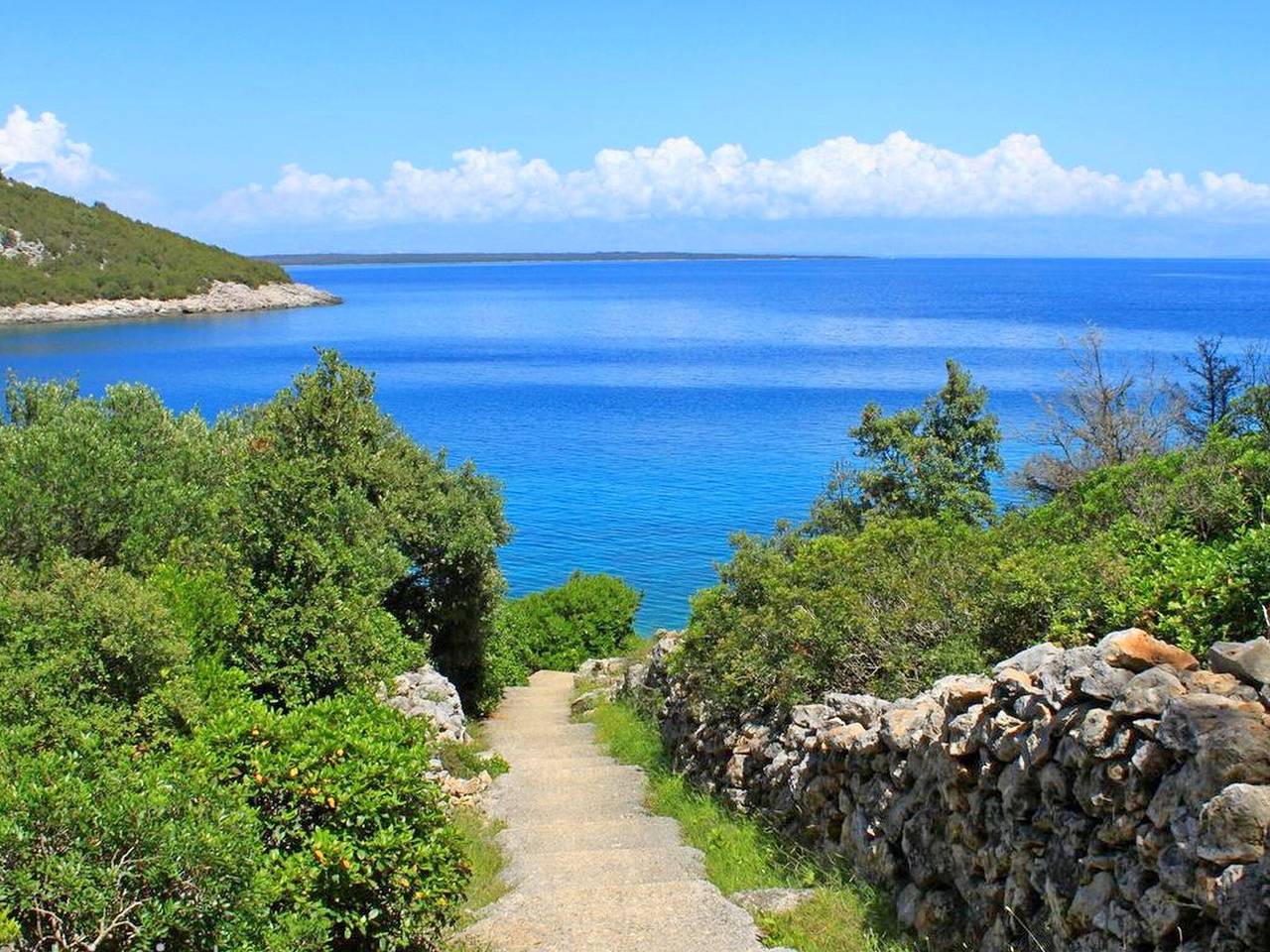 Ganze Wohnung, Apartman s terasom in Cunski, Kvarner Inseln