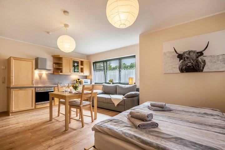 Studio für 4 Personen, mit Garten im Erzgebirge