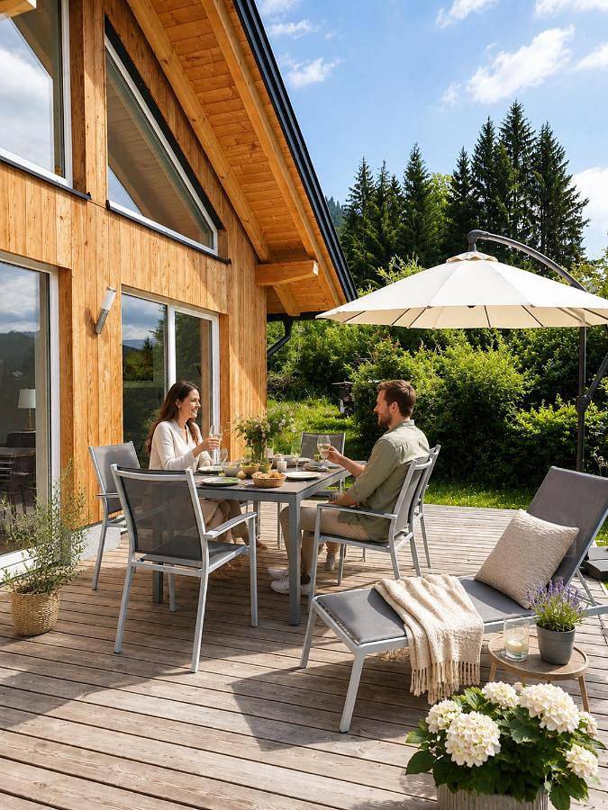 Vakantiehuis voor 4 personen, with Terras and Tuin as well as Uitzicht op het meer and Uitzicht in Weissensee