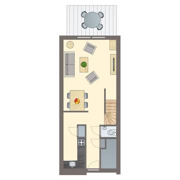 Bungalow für 4 Personen, mit Terrasse und Sauna sowie Balkon/Terrasse in Tschechien