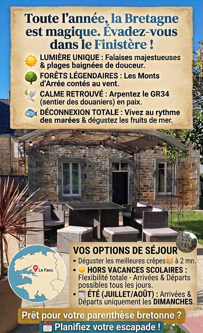 Gîte Entre terre et mer Douar ha mor in Le Faou, Iroise