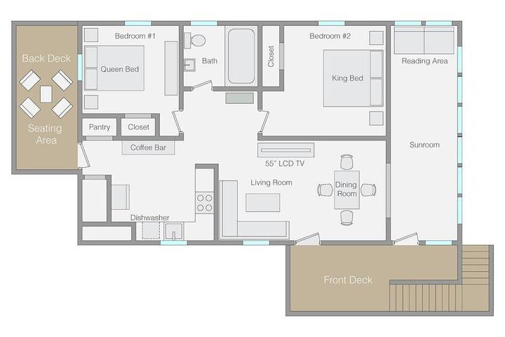 Vacation rental for 3 people, with yard and terrace in Kill Devil Hills