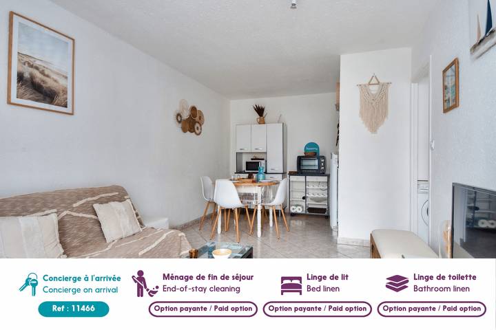 Ganze Wohnung, 100m vom Strand Les Mouettes, Wohnung für 4 in Saint-Hilaire-de-Riez, Vendée