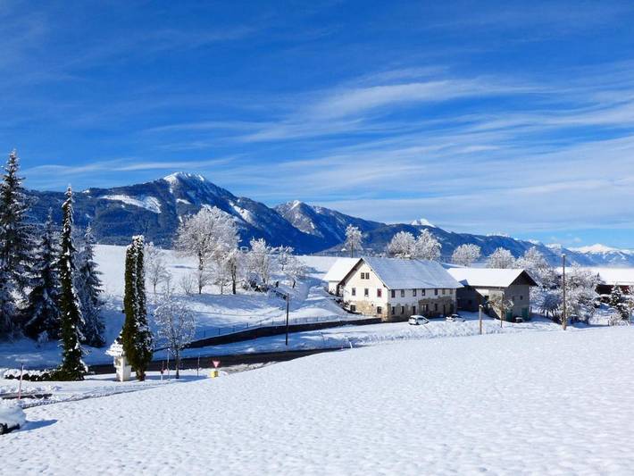 Ferienwohnung für 4 Personen, mit Terrasse und Garten sowie Pool und Ausblick in Nötsch im Gailtal