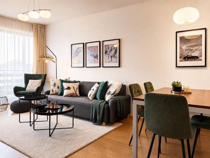Apartament wakacyjny dla 4 osób, z Taras i Ogród oraz Sauna i Widok w Donovaly