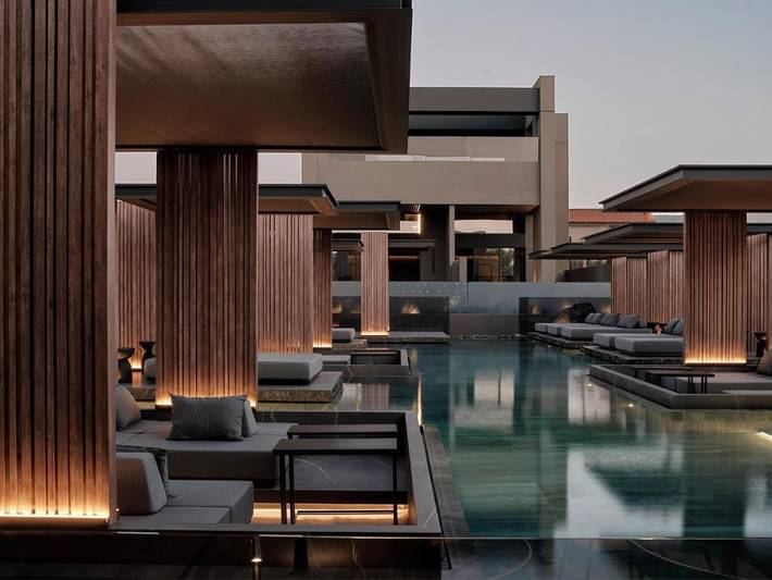 Hôtel pour 2 personnes, avec Balcon et Terrasse ainsi que Jardin et Piscine
