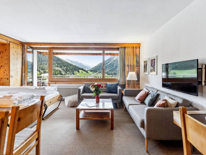 Ferienwohnung für 4 Personen, mit Ausblick und Sauna sowie Balkon in Davos