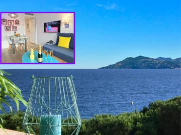 Gîte pour 4 personnes, avec bassin pour enfant et piscine ainsi que vue et jardin, adapté aux familles dans Office De Tourisme Cannes La Bocca