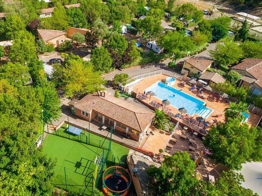 Camping le Moulin de Sainte-Anne  - Chalet 3 personen - Chalet Premium pitchounet 2Zi Tv-Clim-Sdb in Villegly, Carcassonne und Umgebung