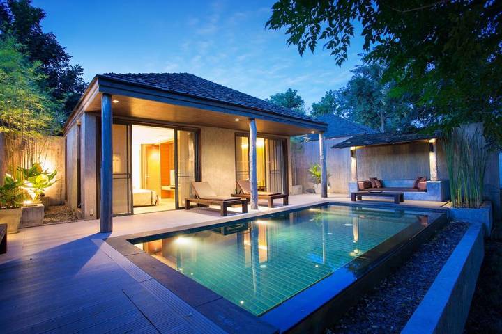 Bungalow für 3 Personen, mit Sauna und Garten sowie Ausblick und Pool in Thailand