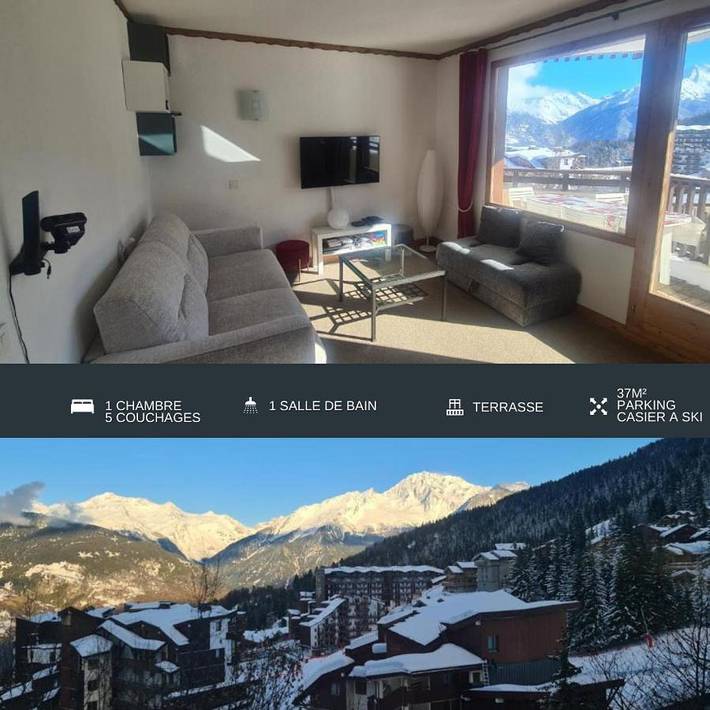 Appartement de vacances pour 5 personnes, avec Balcon ainsi que Terrasse et Vue