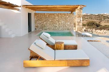 Cottage pour 4 personnes, avec vue et jardin dans Koufonisia