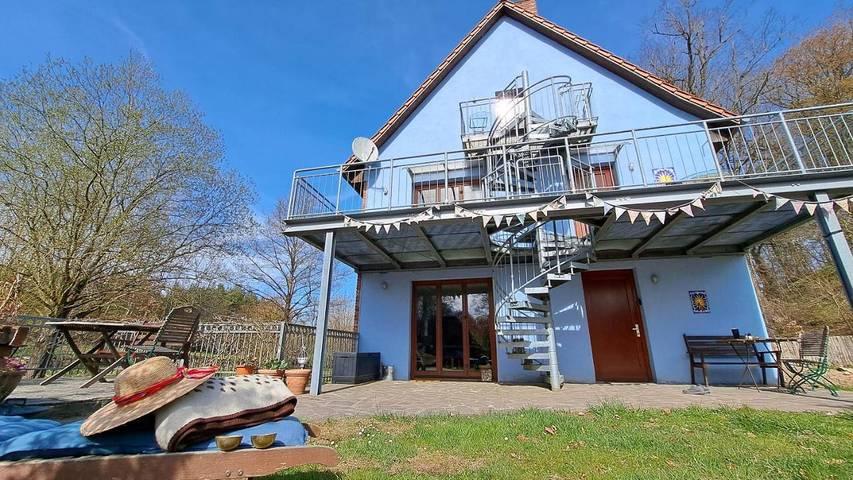 Ferienwohnung für 5 Personen, mit Terrasse und Garten sowie Ausblick und Seeblick in Hohendorf (bei Wolgast)