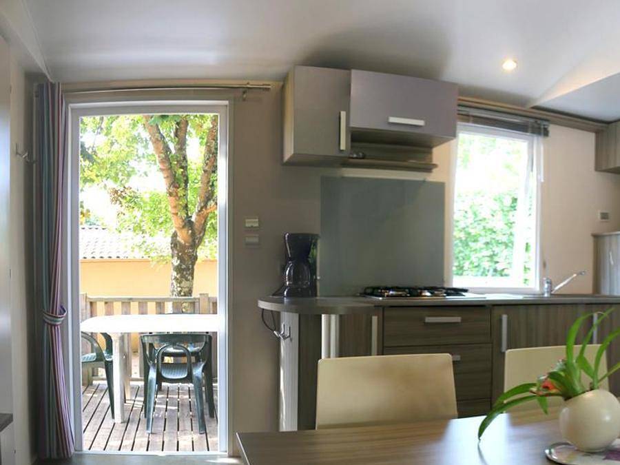 Camping Les Cruses - Mobilheim 6 personen - Grand Confort in Ribes, Parc naturel régional des Monts d'Ardèche