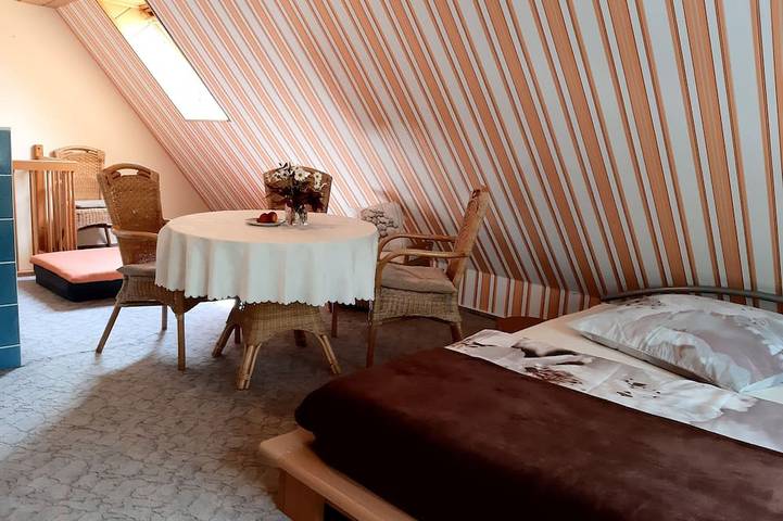 Ganze Wohnung, Kleine Ferienwohnung mit Dachterrasse in idyllischer Dorfrandlage für 2 Gäste in Gülzow-Prüzen, Mecklenburgische Seenplatte