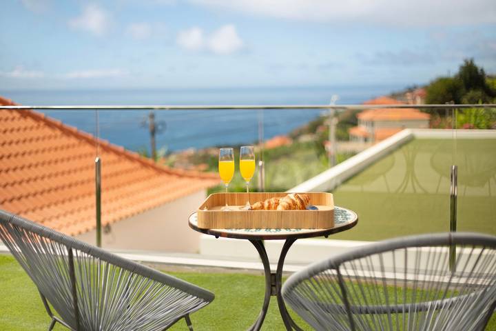 Ferienhaus für 5 Personen, mit Balkon und Garten sowie Seeblick auf Madeira
