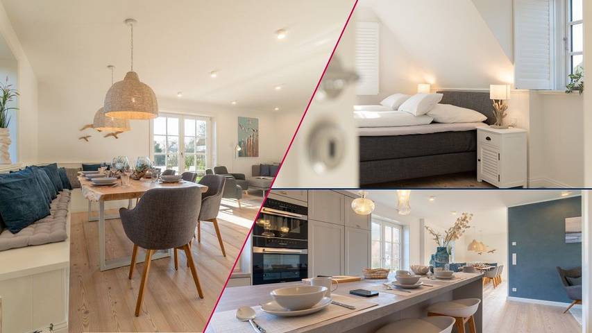 Ferienhaus für 6 Personen, mit Ausblick und Sauna sowie Garten in Oldsum