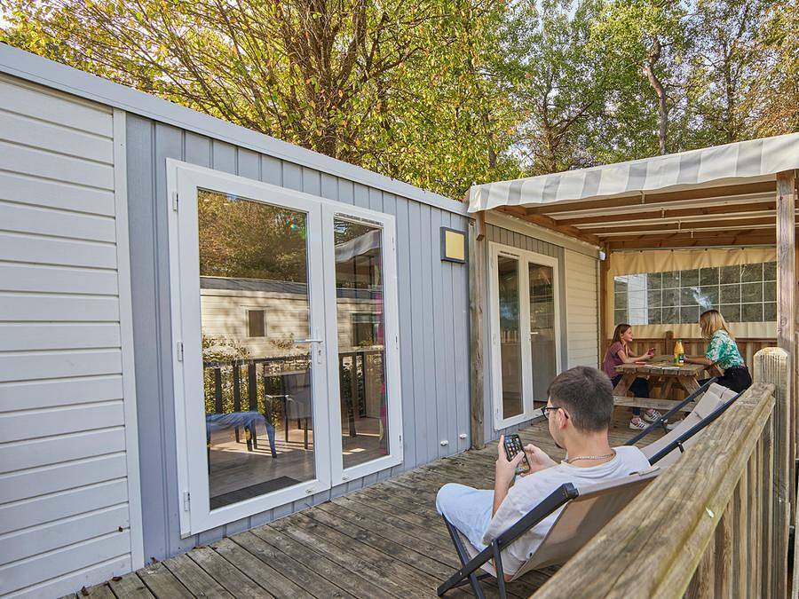 Camping Les Jardins du Morbihan - Mobilheim 6 personen - Komfort + 3 Ch in Monterblanc, Regionaler Naturpark Golfe du Morbihan