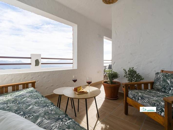 Gîte pour 2 personnes, avec vue et balcon à Artenara