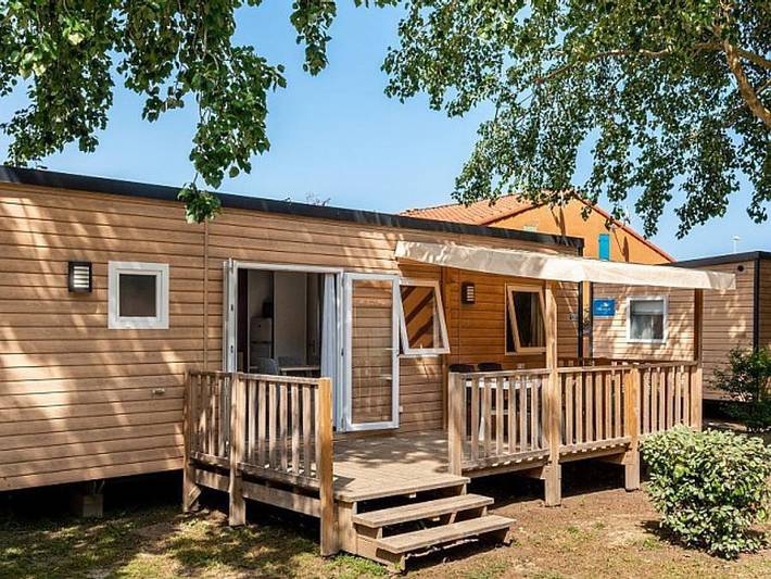 Camping les Dunes - Mobilheim 6 personen - Premium | 3 Schlafz. | 6 Pers. | Terrasse Lounge | Klimaanlage | Tv in Torreilles, Côte d'Améthyste