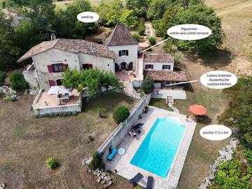 Gîte pour 2 personnes, avec piscine ainsi que jardin et vue à Belvèze