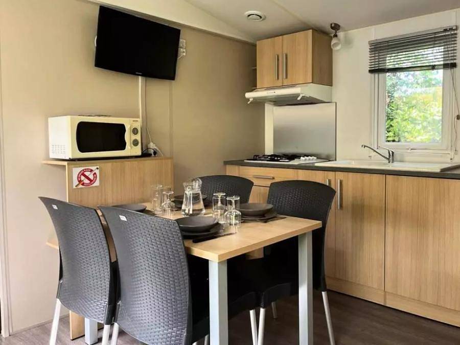 Camping Domaine Les Oréades - Mobilheim 4 personen - Cottage Lodge 3 Zimmer 4 Personen Klimatisiert + Tv in Sanguinet, Côte d’Argent