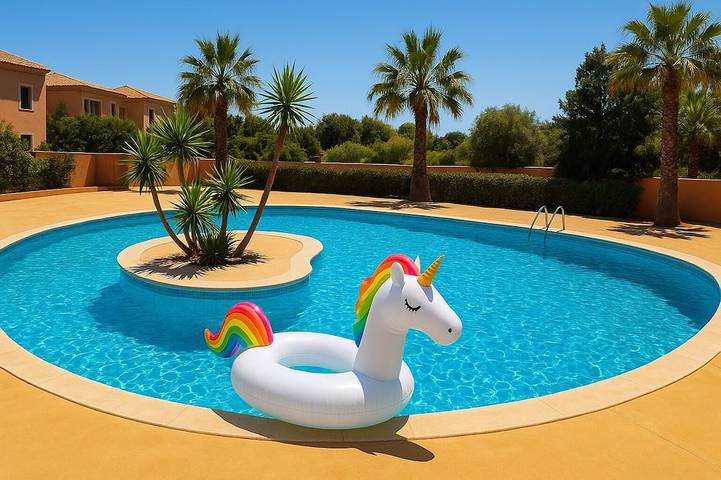 Location de vacances pour 8 personnes, avec piscine ainsi que terrasse et jardin dans Golf de Saint-Thomas