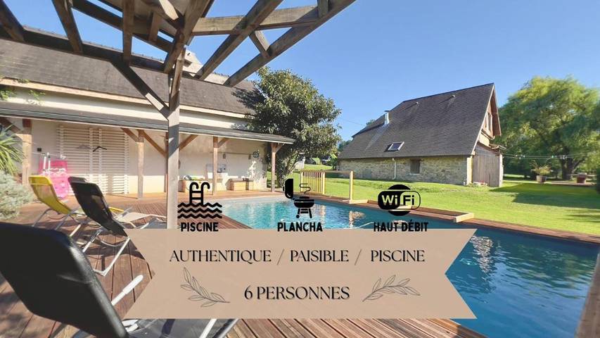 Location de vacances pour 6 personnes, avec jardin ainsi que piscine et vue à Asson