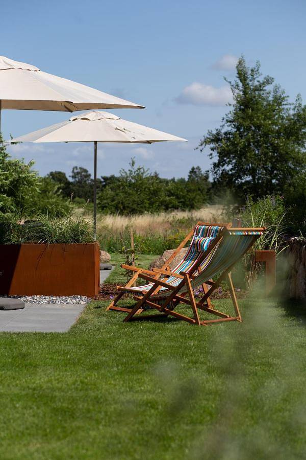 Ferienhaus für 4 Personen, mit Ausblick und Garten sowie Sauna