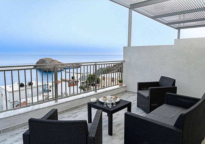 Appartement de vacances pour 3 personnes, avec Balcon ainsi que Terrasse et Vue