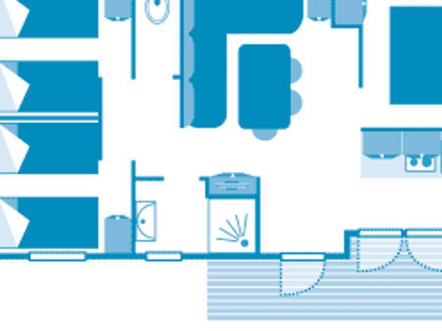 Camping Sandaya Les Deux Fontaines  - Mobilhome 7 personnes - Cottage 6/7p 3ch *** in Névez, Région de Quimper