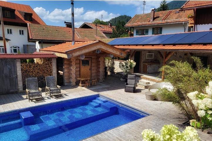 Chalet für 7 Personen, mit Terrasse und Ausblick sowie Pool und Sauna, mit Haustier in Bayrischzell - 4