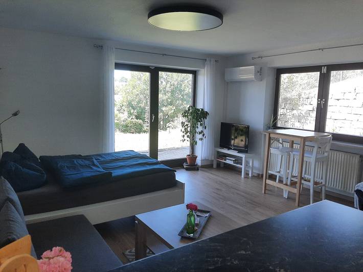 Appartement entier, Appartement 'Am Dorfweiher' avec terrasse privée, jardin privé et Wi-Fi in Tettnang, Region Bodensee-Oberschwaben