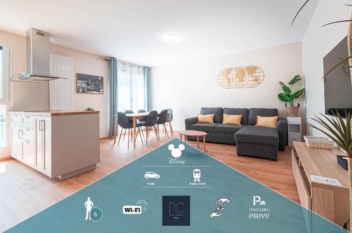 Gîte pour 6 personnes, avec terrasse dans Gare Du Val D Europe