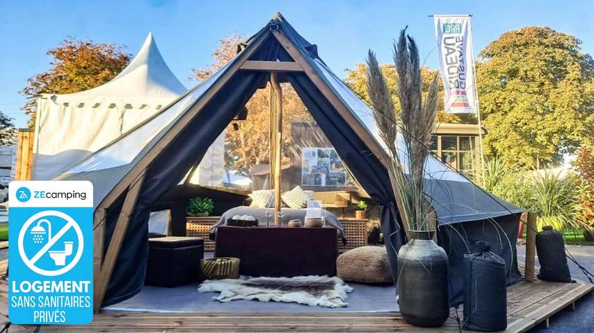 Tente pour 4 personnes, avec bassin pour enfant dans les Pyrénées-Orientales