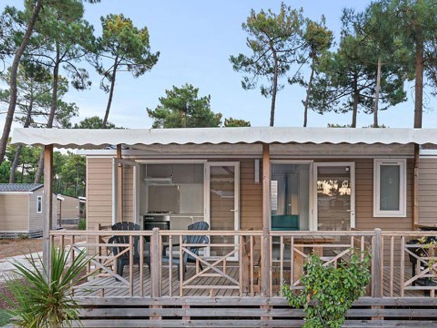 Camping Atlantic Club Montalivet - Mobilheim 6 personen - Comfort | 3 Zi. | 6 Pers. | Erhöhte Terrasse | 1 Bad | Klimaanlage | Tv in Vendays-Montalivet, Lesparre-Médoc und Umgebung