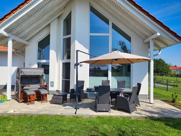 Ferienhaus für 6 Personen, mit Terrasse und Garten sowie Sauna und Ausblick in Trent