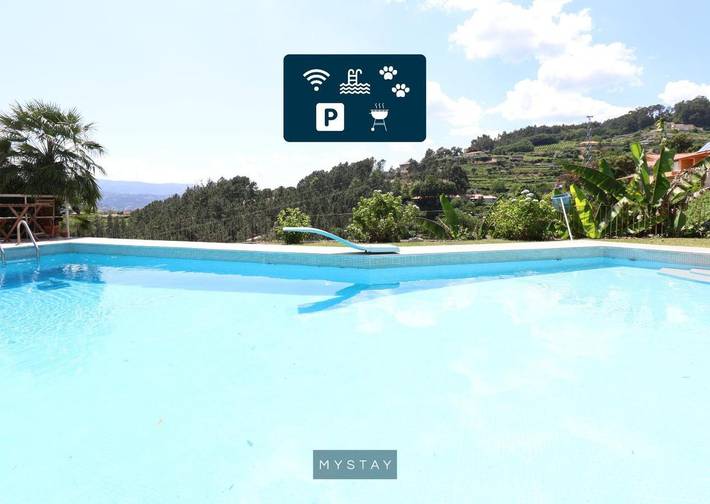 Casa de férias para 12 pessoas, com terraço e jardim e ainda vista and piscina, com animais de estimação em Baião