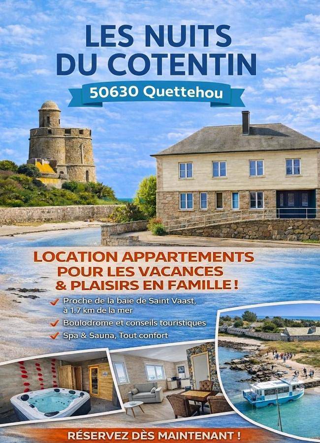 Gîte pour 4 personnes, avec sauna ainsi que jardin et jacuzzi à Quettehou - 3