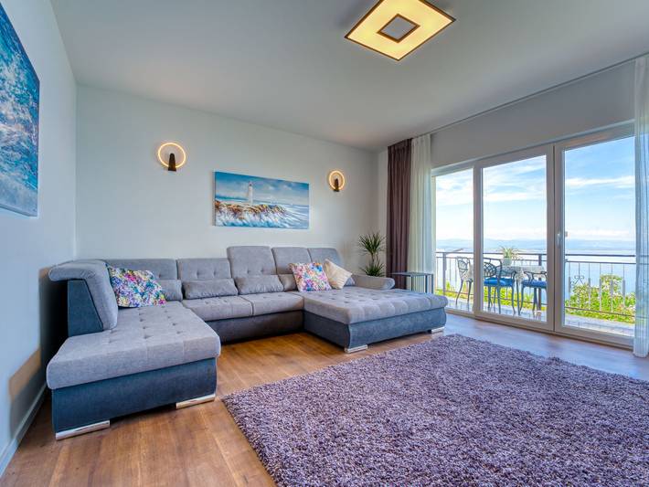 Ferienwohnung für 6 Personen, mit Balkon und Terrasse sowie Garten und Ausblick in Opatija Riviera - 4