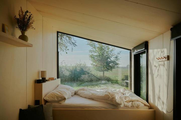 Lodge für 3 Personen, mit Terrasse und Garten sowie Sauna und Ausblick