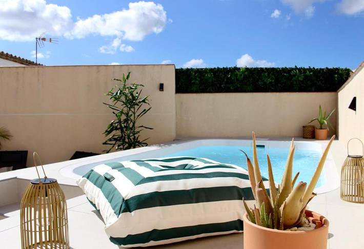 Casa de huéspuedes para 2 personas, con piscina además de vistas y terraza en Costa de la Luz