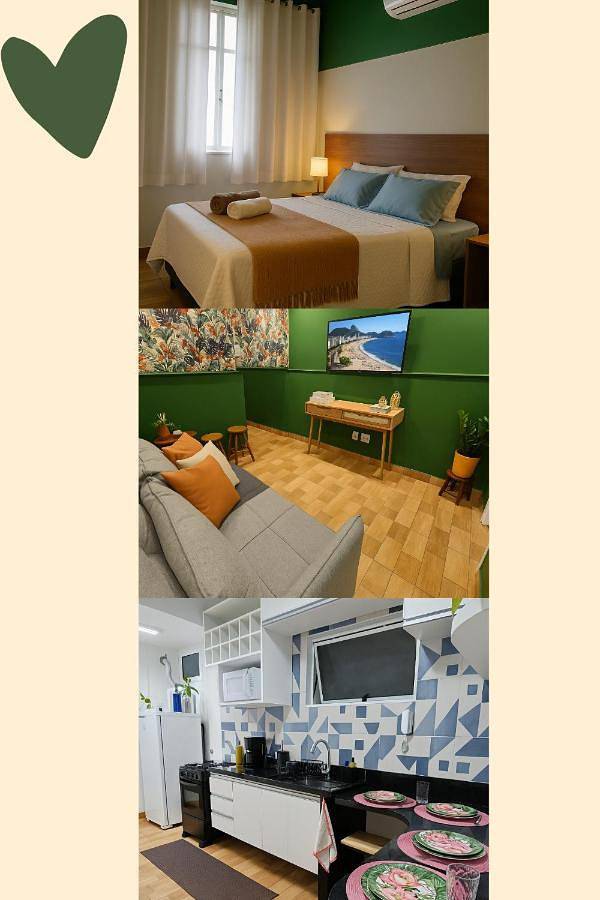 Casas e apartamentos de temporada para 4 pessoas, com vista e jardim em Copacabana