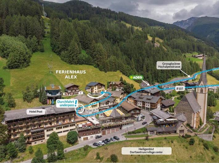 Ferienwohnung für 5 Personen, mit Balkon und Terrasse sowie Garten und Ausblick in Heiligenblut