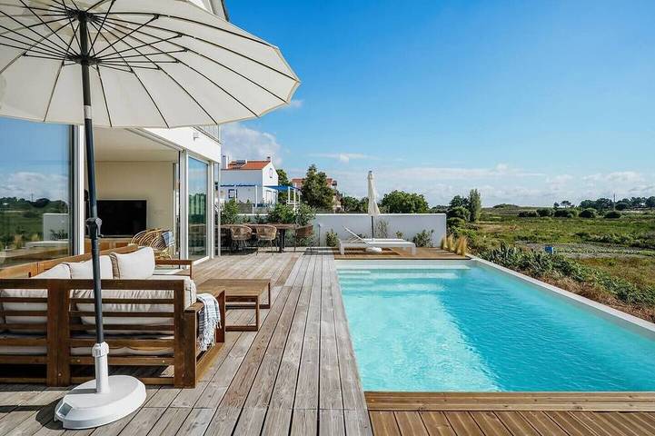 Maison de vacances pour 6 personnes, avec balcon ainsi que jardin et piscine - 1