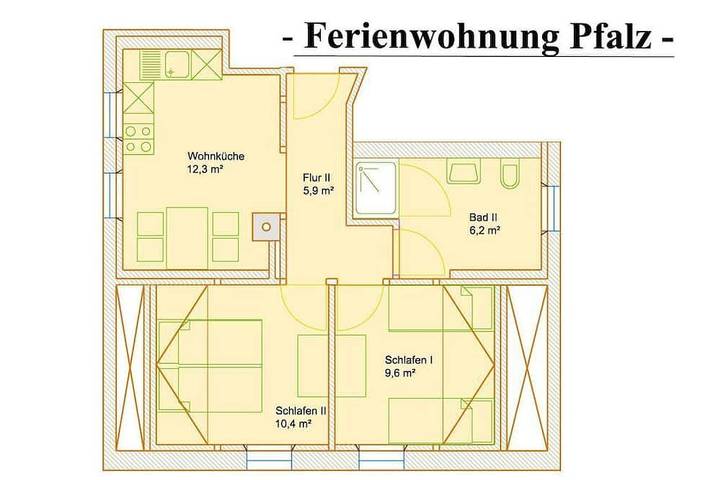 Ferienwohnung für 4 Personen, mit Garten - 1