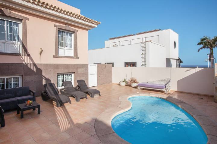 Casa Orquídea: Chalet con vistas al mar, piscina y azotea en zona tranquila, Playa Pelada in Ensenada Pelada, Granadilla de Abona