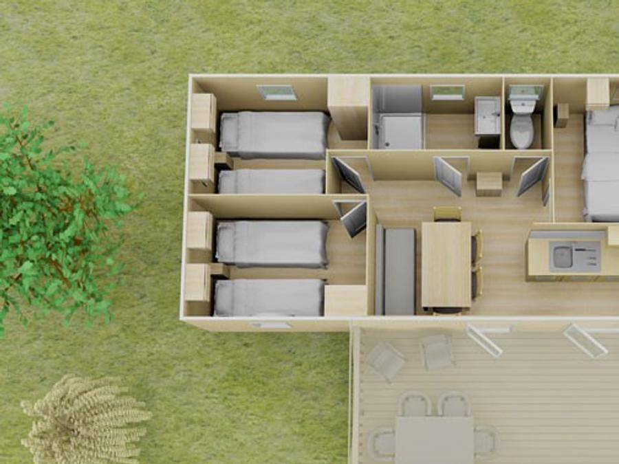 Camping Aqua Viva  - Mobilheim 6 personen - Classic | 3 Schlafz. | 6 Pers. | Erhöhte Terrasse | Klimaanlage in Carsac-Aillac, Périgord Noir